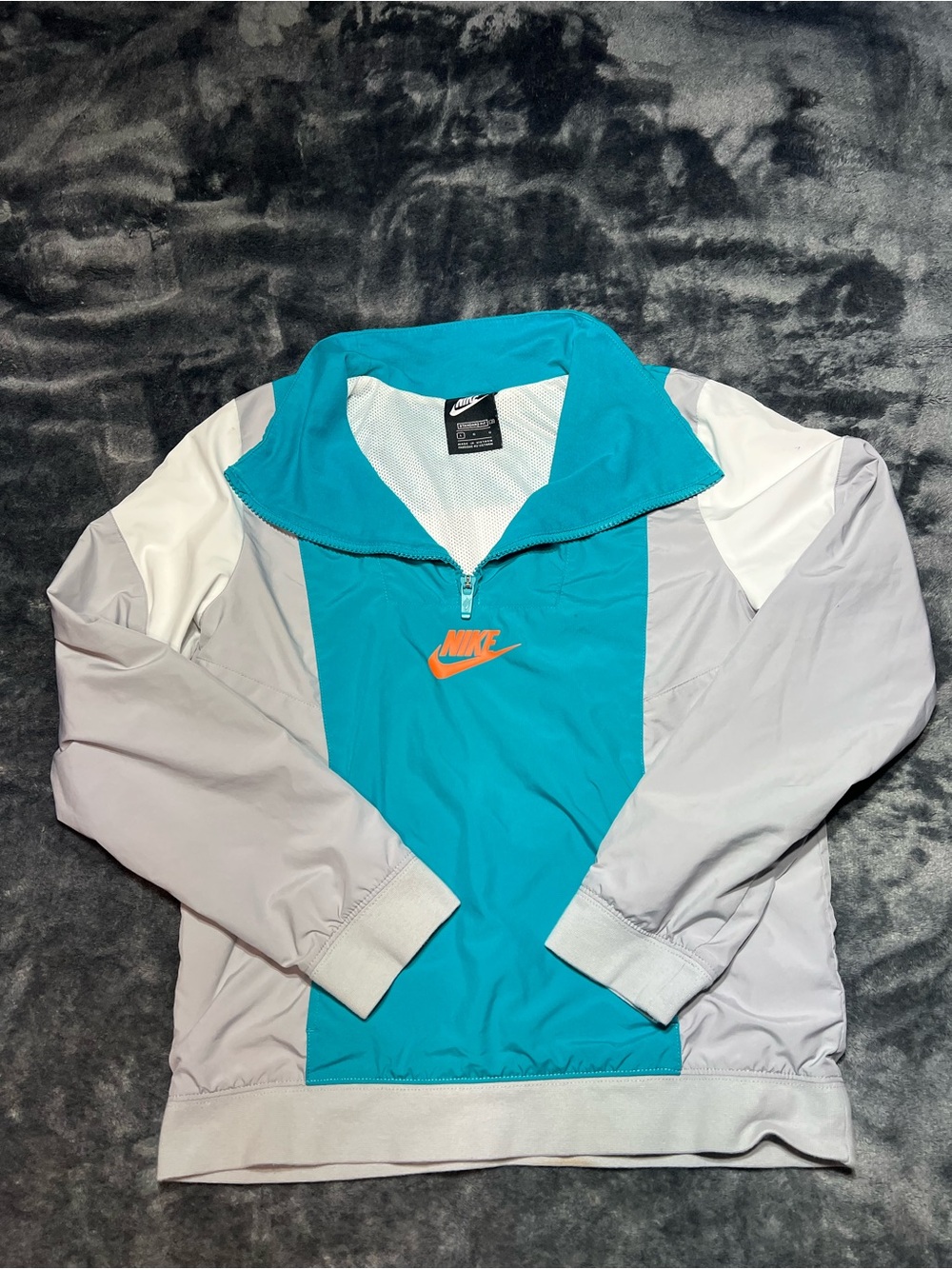 Nike kids Teal Quarter-Zip Windbreaker Jacket